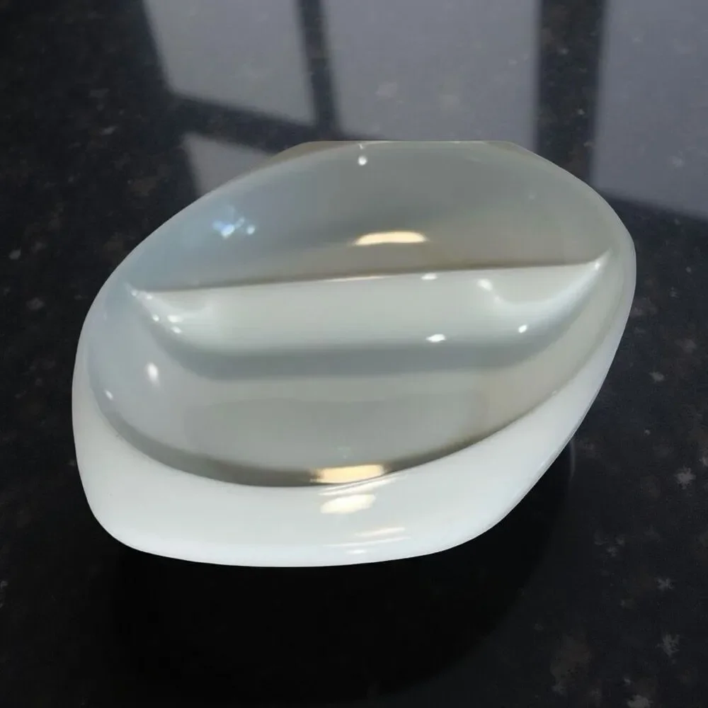Vintage Pyrex Oval Divided Casserole Dish  #1063 1 1/2 Quart Milk White